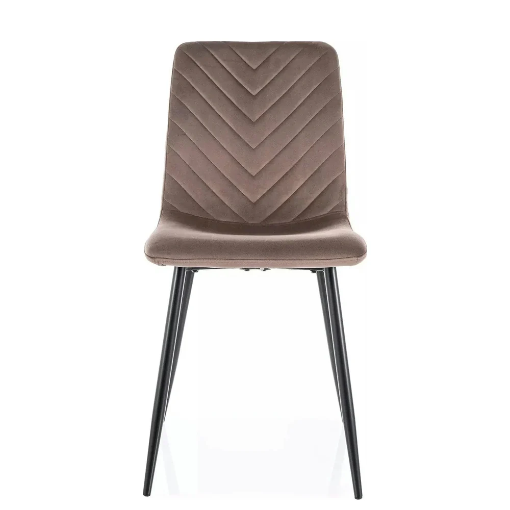 Scaun DAREN – 45x39x91 cm, cappuccino / negru, stofă catifelată / metal [2]