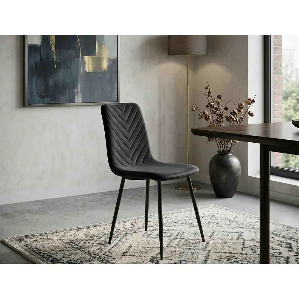 Scaun DAREN – 45x39x91 cm, negru Bluvel 19 / negru, stofă catifelată / metal [5]