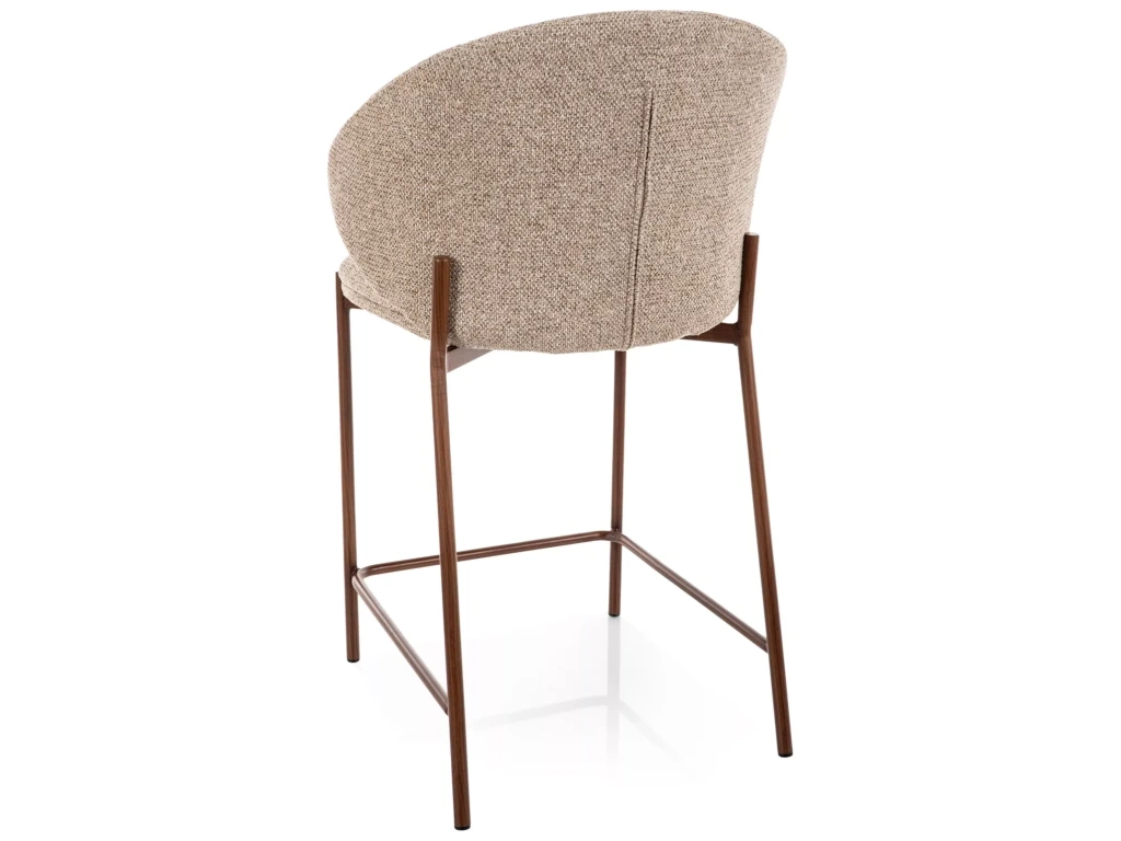 Scaun de bar KIOTO – 54x56x90 cm, nuc / bej, stofă / lemn [3]