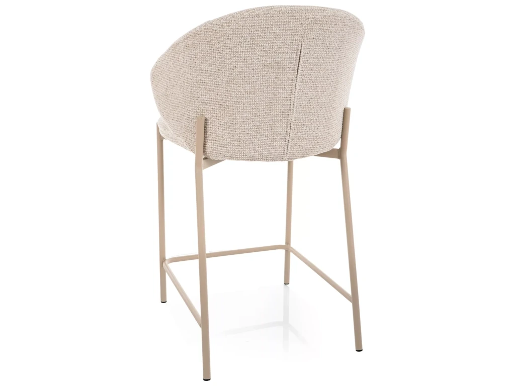 Scaun de bar KIOTO – 54x56x90 cm, casmir / bej deschis, stofă / lemn [2]
