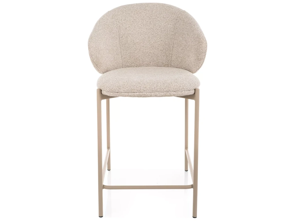 Scaun de bar KIOTO – 54x56x90 cm, casmir / bej deschis, stofă / lemn [3]