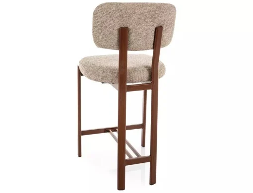Scaun de bar MISAKI H-2 – 43x45x91 cm, bej 253 / nuc, stofă / metal [2]