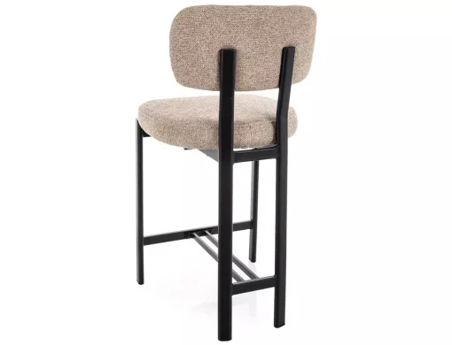 Scaun de bar MISAKI H-2 – 43x45x91 cm, bej 253 / negru, stofă / metal [3]