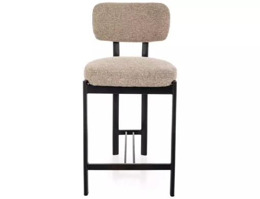 Scaun de bar MISAKI H-2 – 43x45x91 cm, bej 253 / negru, stofă / metal [2]