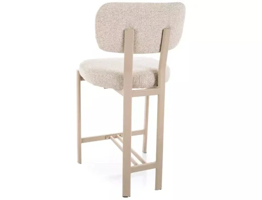 Scaun de bar MISAKI H-2 – 43x45x91 cm, bej deschis 255 / cașmir, stofă / metal [3]