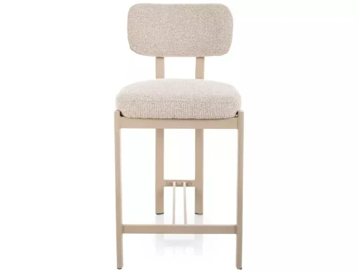 Scaun de bar MISAKI H-2 – 43x45x91 cm, bej deschis 255 / cașmir, stofă / metal [2]