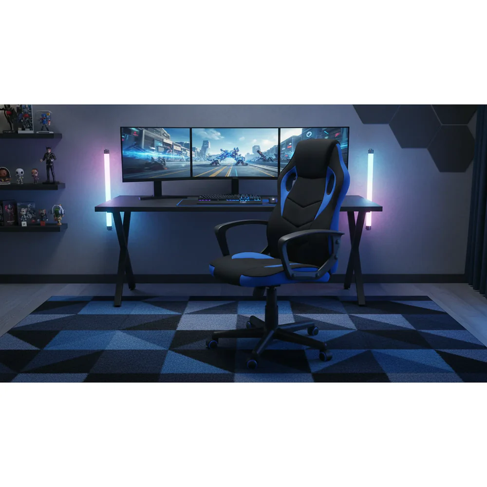 Scaun de birou DAKAR negru/roșu – 63x48x106/114 cm [5]
