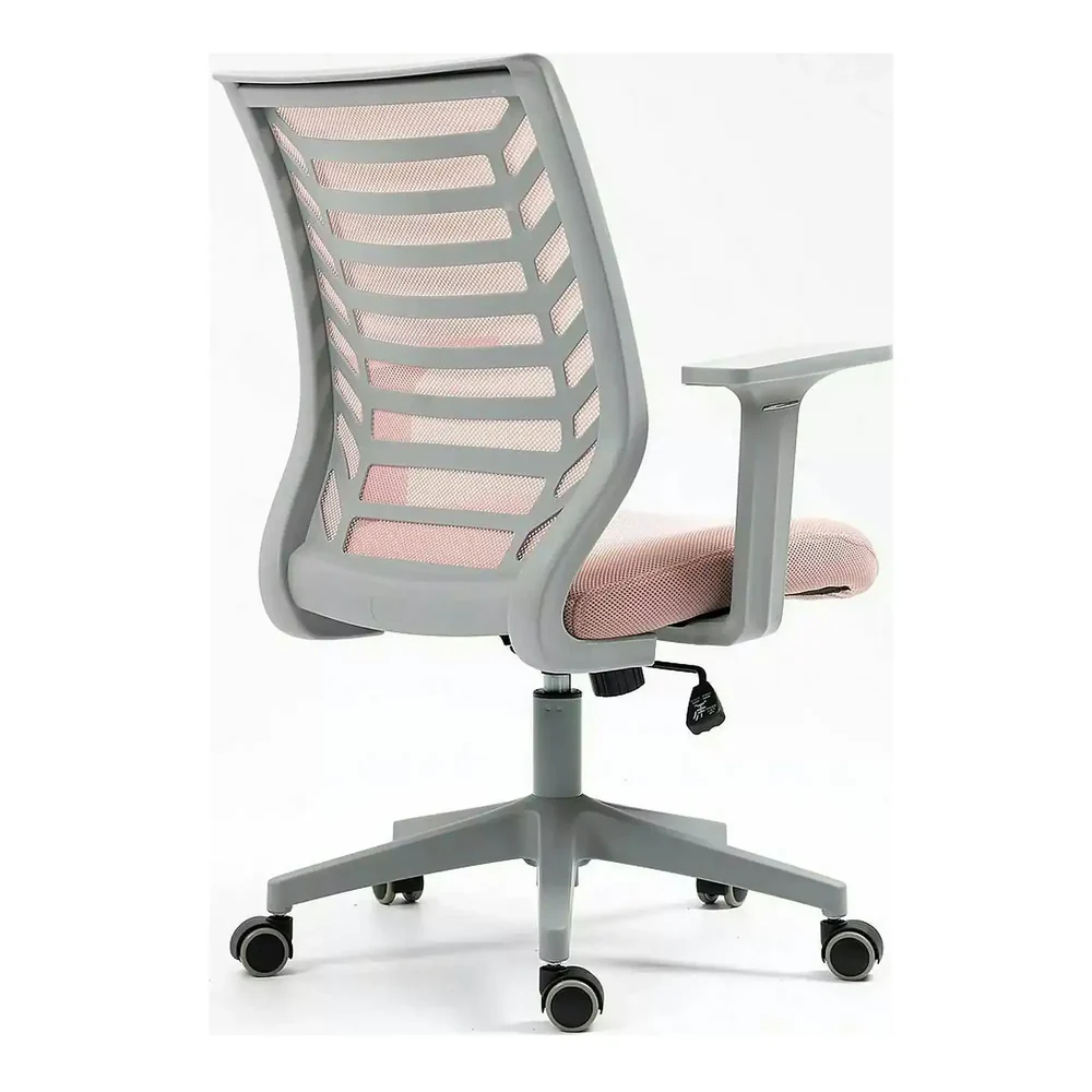 Scaun birou Q-320, roz/gri, stofa/plastic, 60x44x93/103 cm [3]