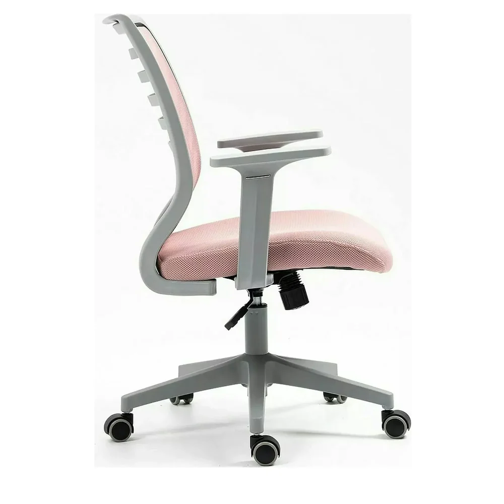 Scaun birou Q-320, roz/gri, stofa/plastic, 60x44x93/103 cm [2]