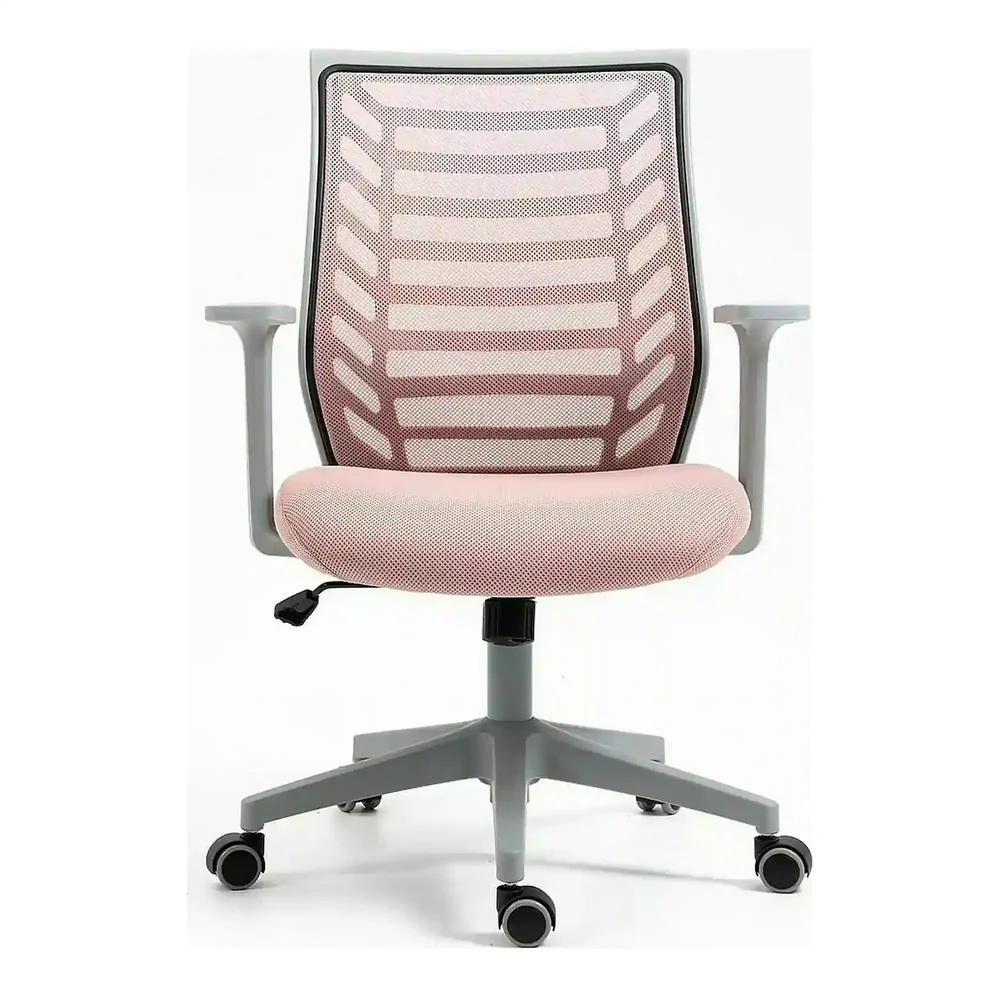 Scaun birou Q-320, roz/gri, stofa/plastic, 60x44x93/103 cm [4]