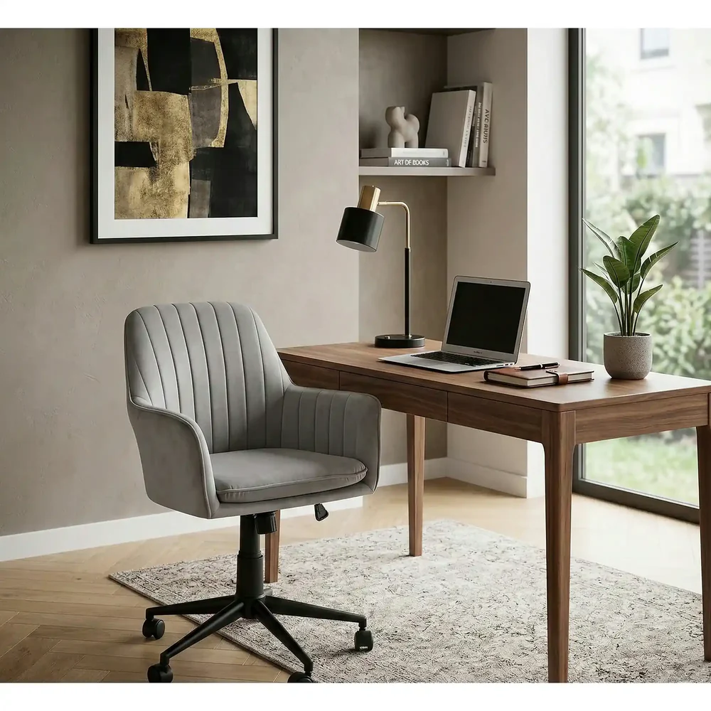 Scaun de birou Q-886 gri deschis– 58x44x83/91 cm [3]