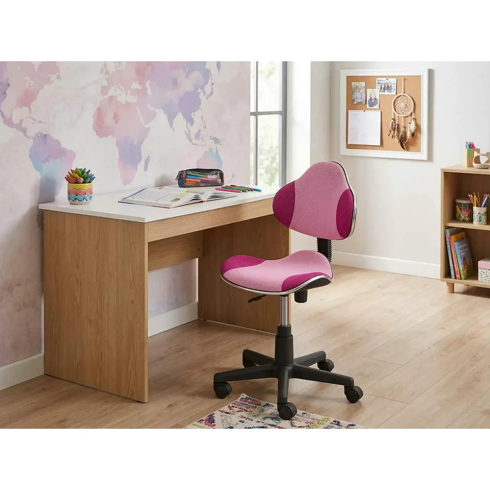 Scaun de birou pentru copii Q-G2 roz/negru – 48x41x80/92 cm [2]