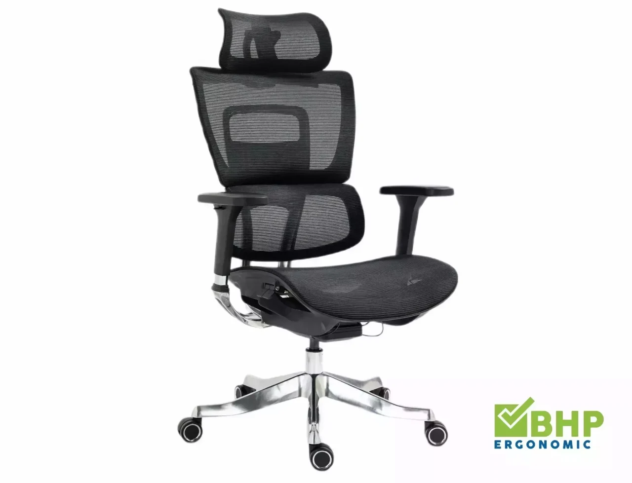 Scaun de birou Winner Lux negru/crom – 64x114 cm [5]