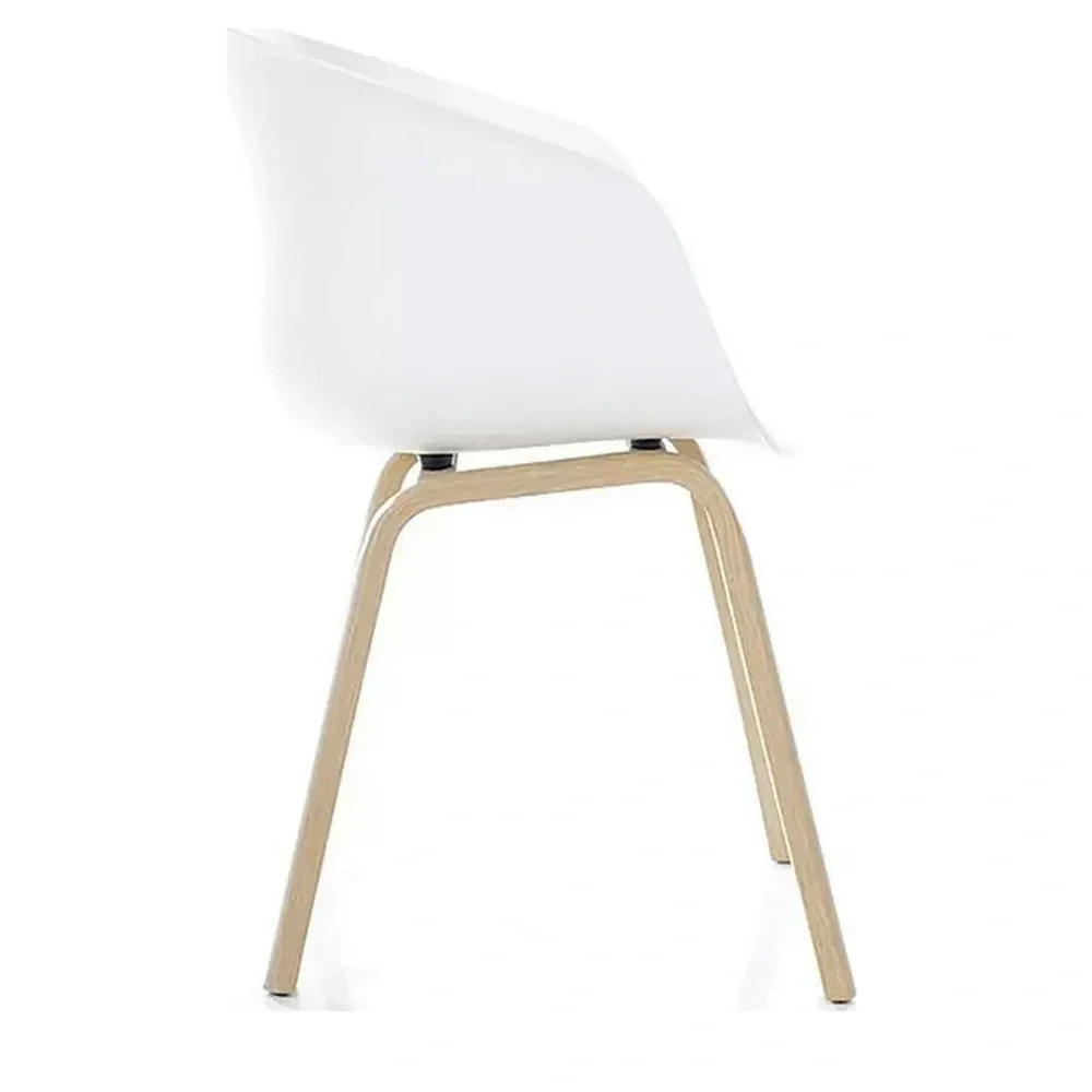 Scaun EGO – 56x42x80 cm, alb / stejar, plastic / metal [4]
