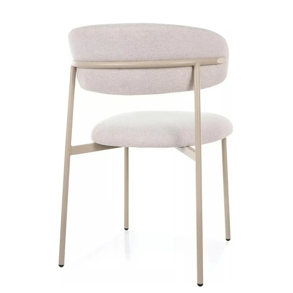 Scaun ELTON D BREGO - 56x46x80 cm, stofa clasica/metal, bej deschis [2]