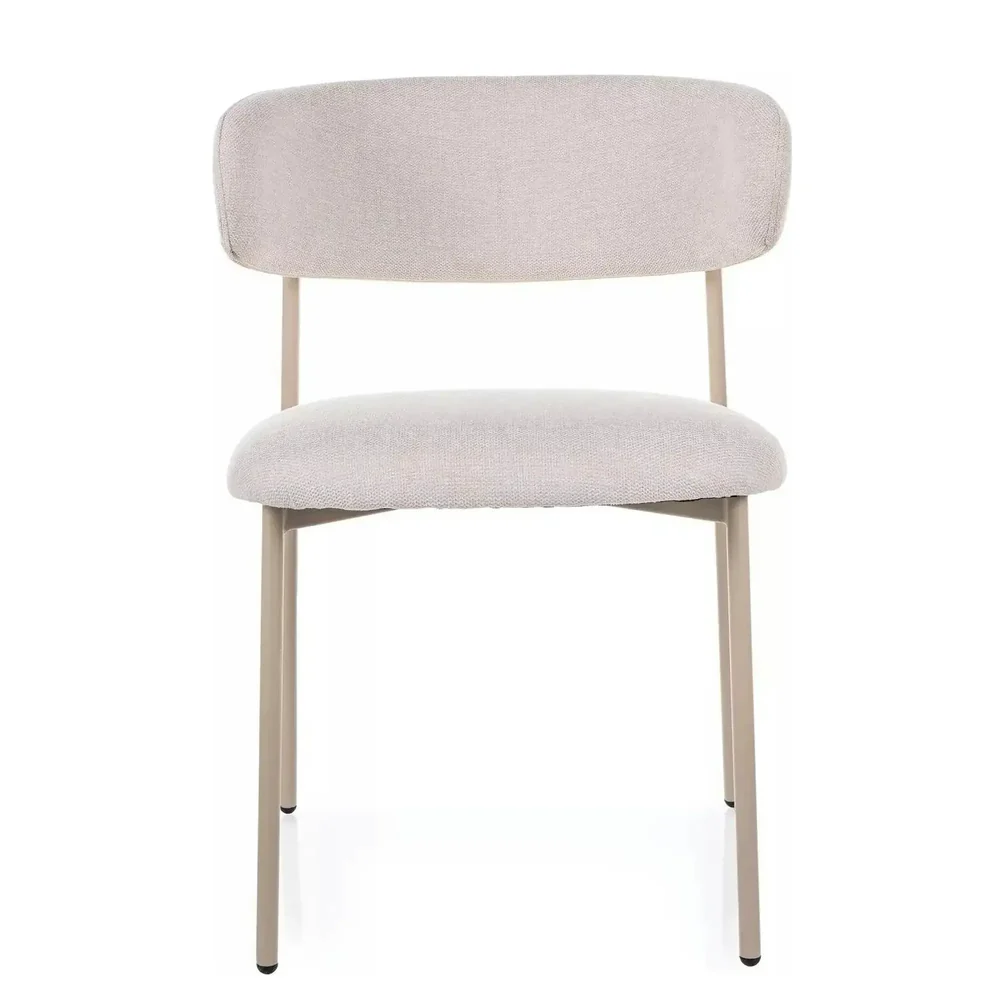 Scaun ELTON D BREGO - 56x46x80 cm, stofa clasica/metal, bej deschis [3]