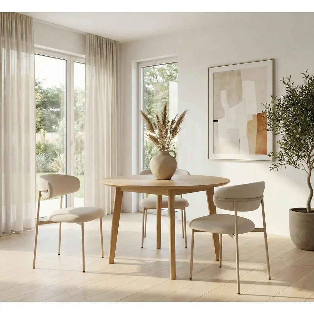 Scaun ELTON D BREGO - 56x46x80 cm, stofa clasica/metal, bej deschis [4]