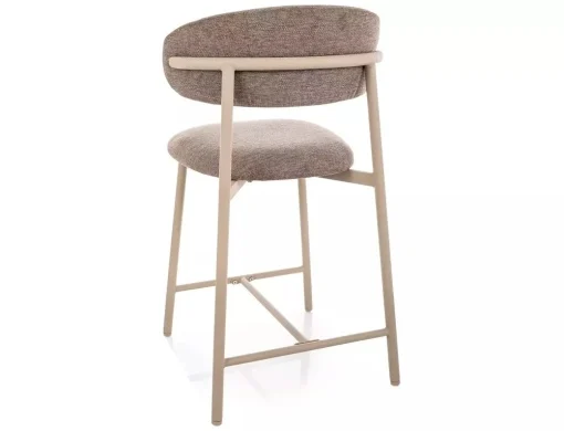 Scaun de bar ELTON H-2 BREGO – 43x45x91 cm, bej 34 / cașmir, stofă / metal [2]