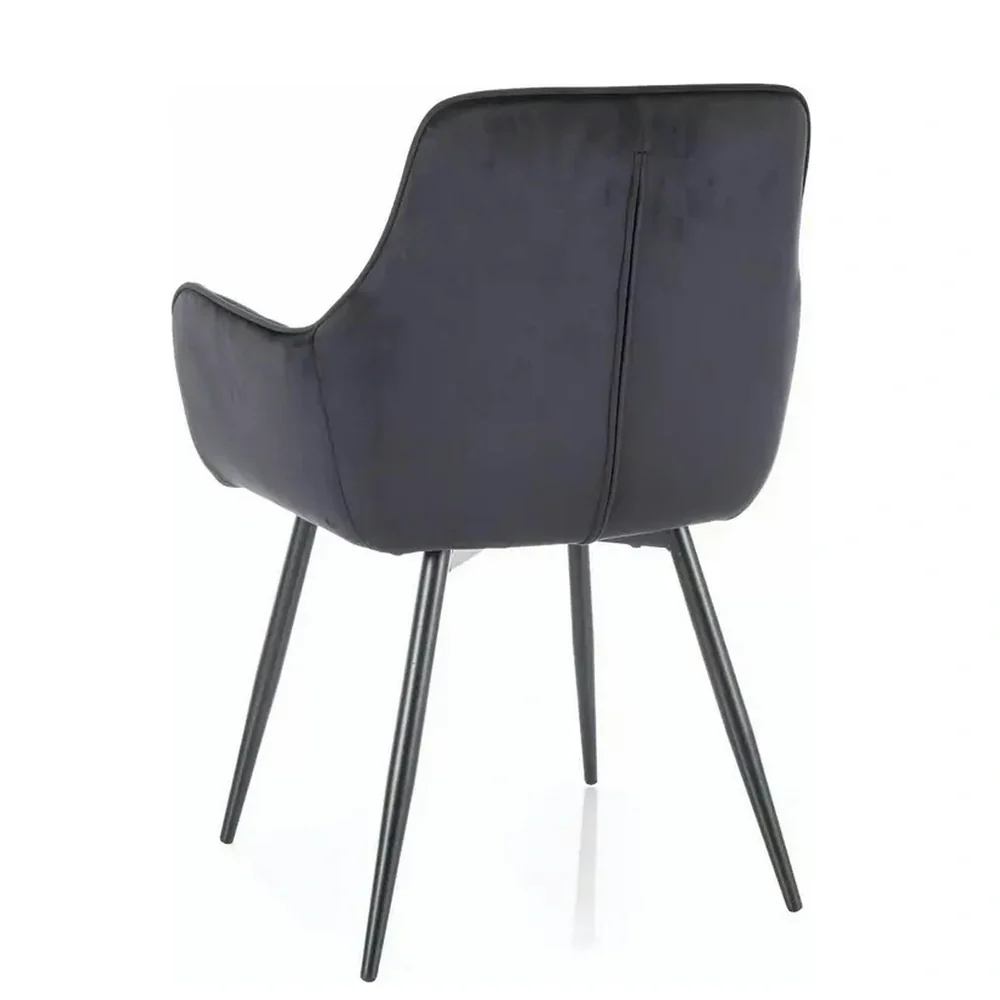 Scaun FIG VELVET– 57x47x85 cm, negru/ negru, stofă catifelată / metal [2]
