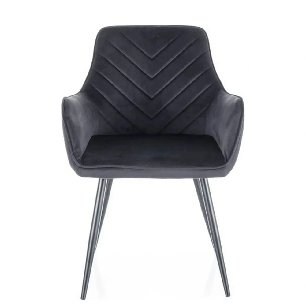 Scaun FIG VELVET– 57x47x85 cm, negru/ negru, stofă catifelată / metal [3]
