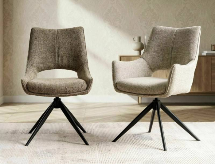 Scaun FINO II NOELLE – 46x56x87 cm, bej/negru mat [5]