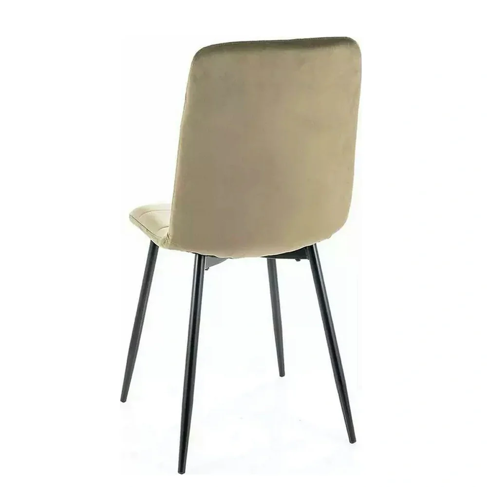 Scaun IVO – 45x39x91 cm, bej / negru, stofă catifelată / metal [2]
