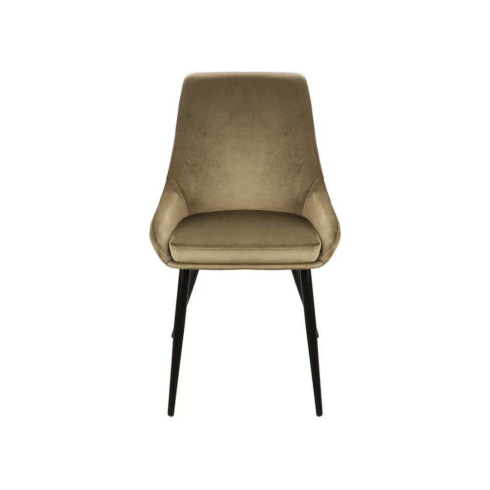 Scaun COBE – 49x43x85 cm, verde olive / negru, stofă catifelată / metal [2]