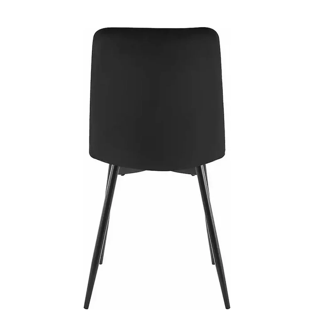 Scaun tapițat JERRY – 45x39x91 cm, negru, stofă catifelată / metal [2]