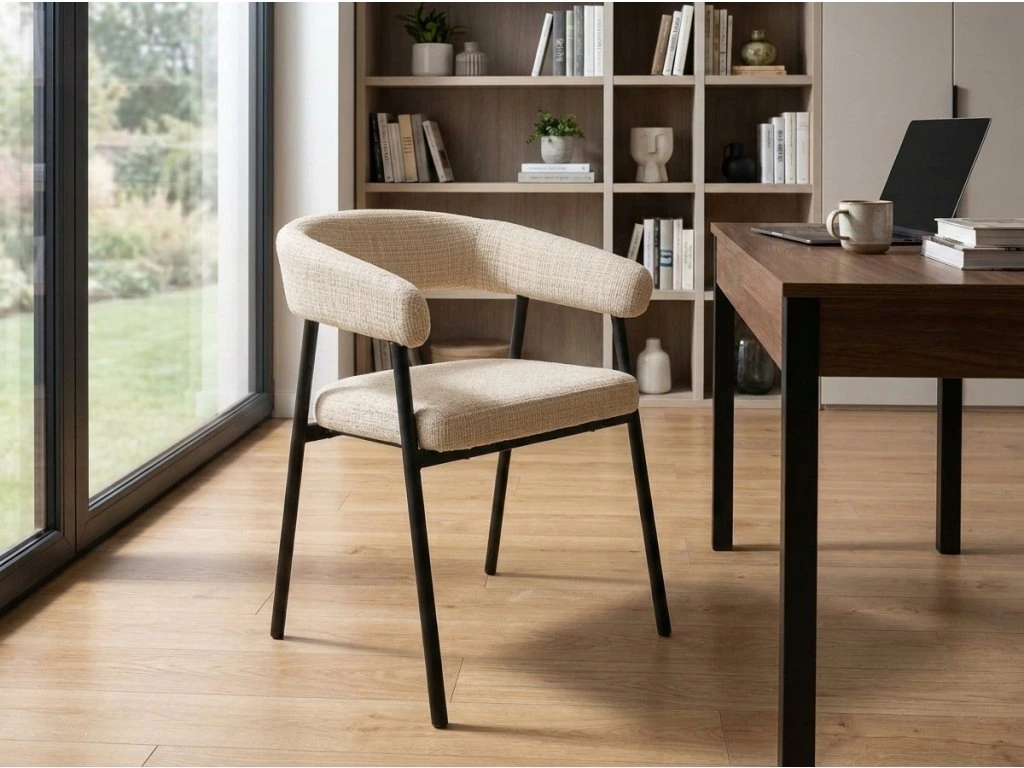 Scaun KATANA 257 – 49x57x75 cm, beige / negru mat [4]