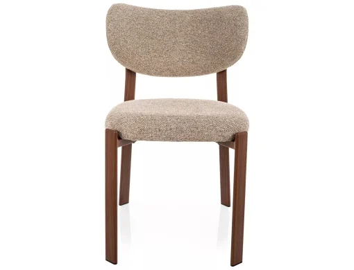 Scaun lemn tapitat Rin D 253 bej/nuc - H79 cm [3]