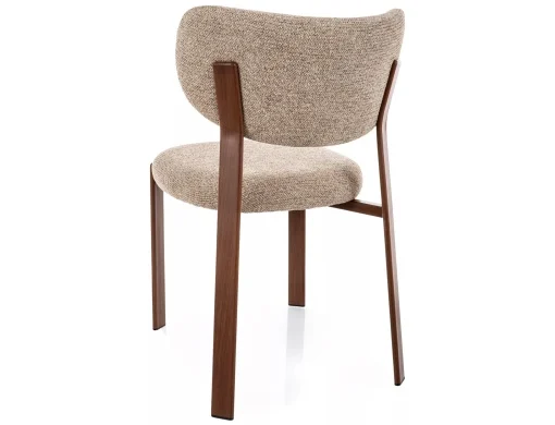 Scaun lemn tapitat Rin D 253 bej/nuc - H79 cm [2]