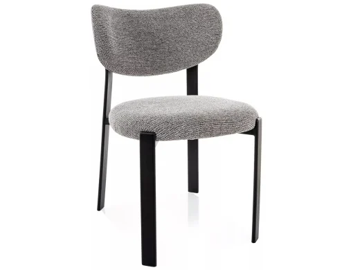 Scaun lemn tapitat Rin 254 gri/negru - H79 cm [3]