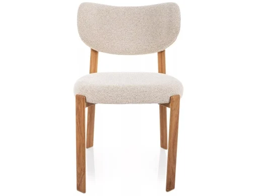 Scaun lemn tapitat Rin D 255 bej deschis/stejar - H79 cm [3]