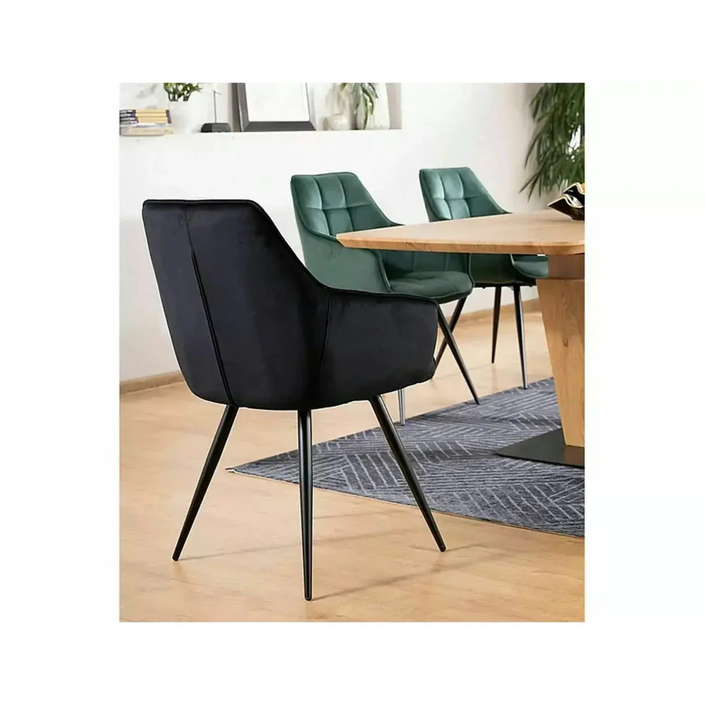 Scaun LILIA – 59x45x90 cm, negru, stofă catifelată / metal [4]
