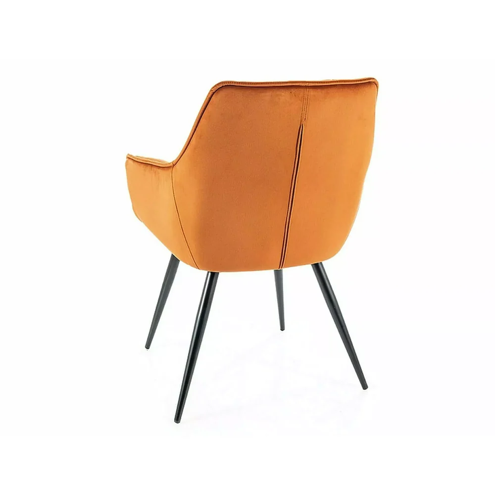 Scaun tapițat LILIA – 59x45x90 cm, cărămiziu / negru, stofă / metal [2]