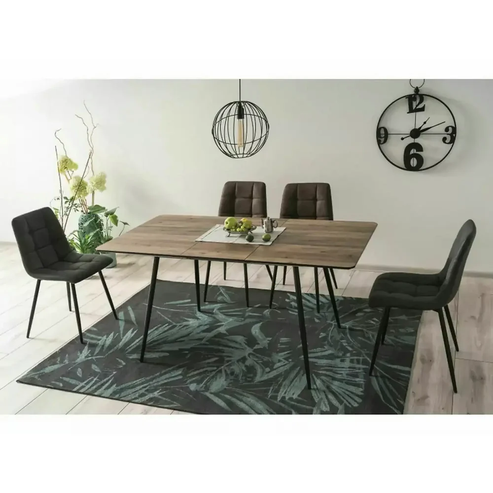 Scaun LOOK – 45x38x88 cm, gri / negru, piele ecologică / metal [3]