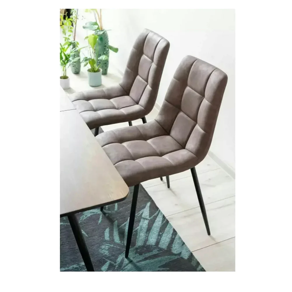 Scaun LOOK – 45x38x88 cm, gri / negru, piele ecologică / metal [3]