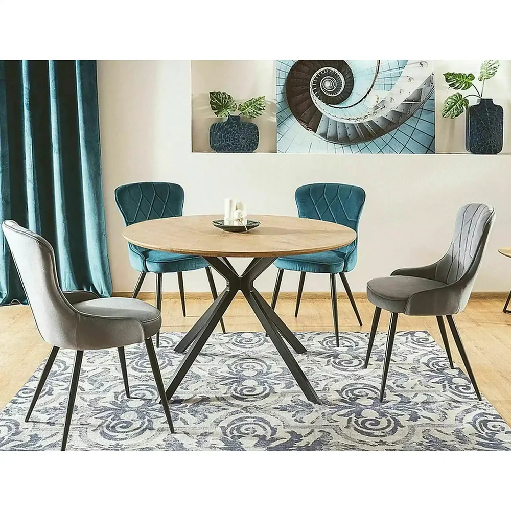 Scaun LOTUS – 52x45x91 cm, gri / negru, stofă catifelată / metal [6]