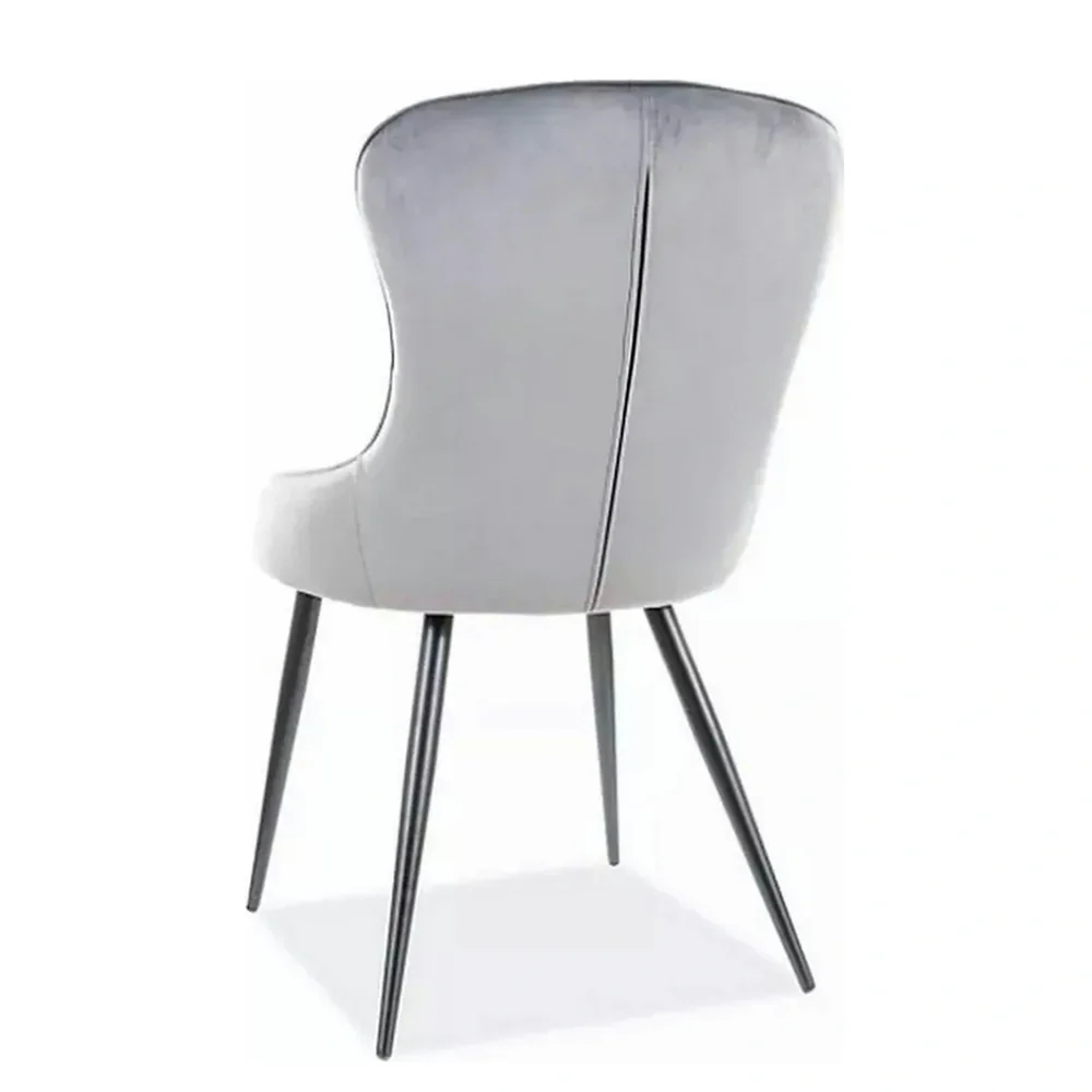 Scaun LOTUS – 52x45x91 cm, gri / negru, stofă catifelată / metal [2]
