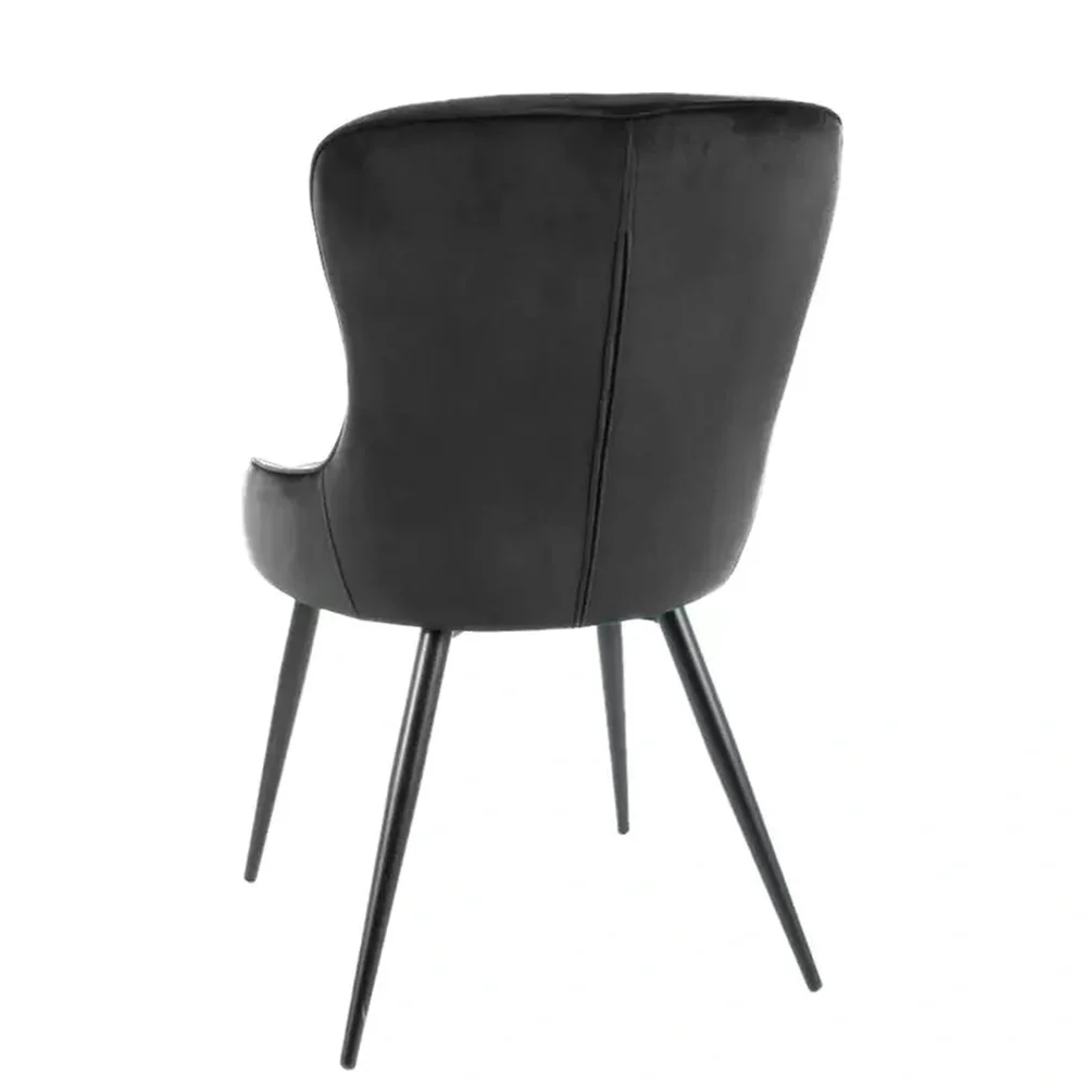Scaun LOTUS – 52x45x91 cm, negru, stofă catifelată / metal [2]