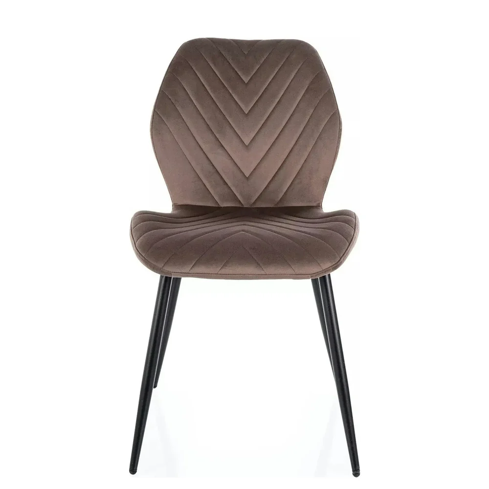 Scaun MIKE – 48x56x86 cm, cappucino / negru, stofă catifelată / metal [2]