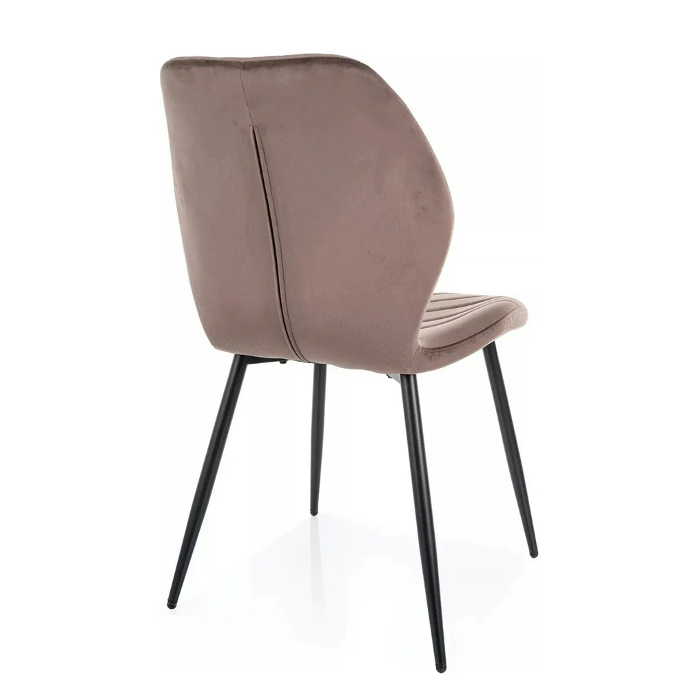 Scaun MIKE – 48x56x86 cm, cappucino / negru, stofă catifelată / metal [3]
