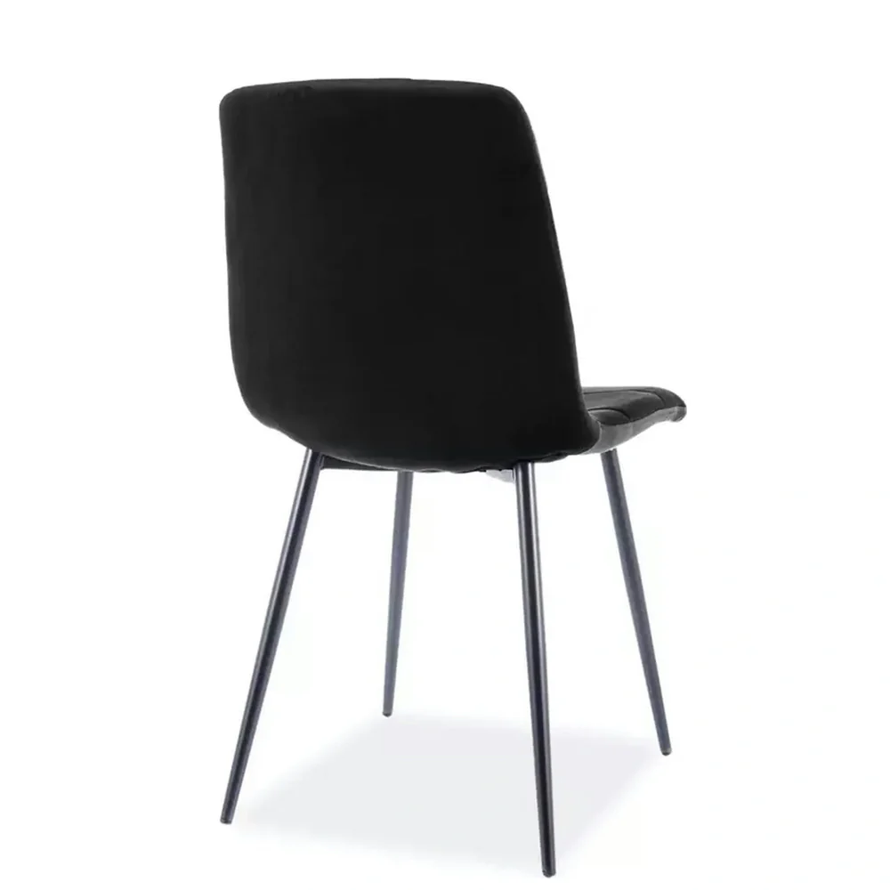 Scaun MILA – 45x41x86 cm, negru, stofă catifelată / metal [2]