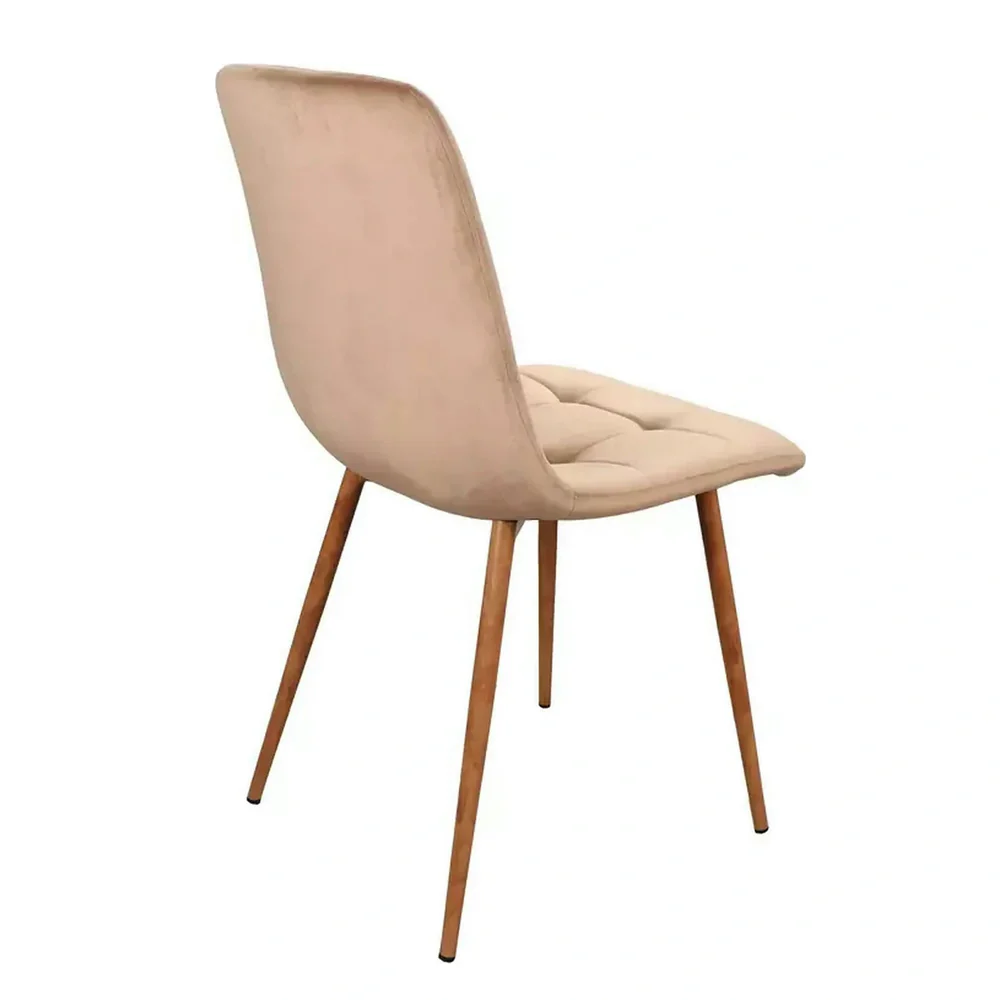 Scaun MILA D VELVET – 45x41x86 cm, bej deschis / stejar, stofă catifelată / metal [3]