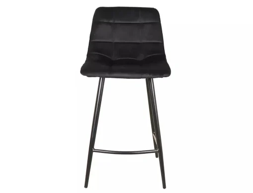 Scaun MILA H-2 VELVET – 43x40x87 cm, negru / negru mat, stofă catifelată / metal [3]