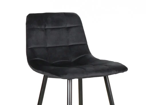 Scaun MILA H-2 VELVET – 43x40x87 cm, negru / negru mat, stofă catifelată / metal [6]