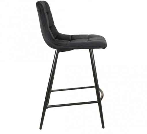 Scaun MILA H-2 VELVET – 43x40x87 cm, negru / negru mat, stofă catifelată / metal [2]