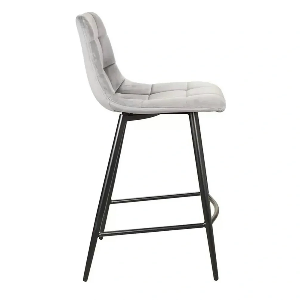 Scaun MILA H-2 VELVET – 43x40x87 cm, gri / negru mat, stofă catifelată / metal [2]