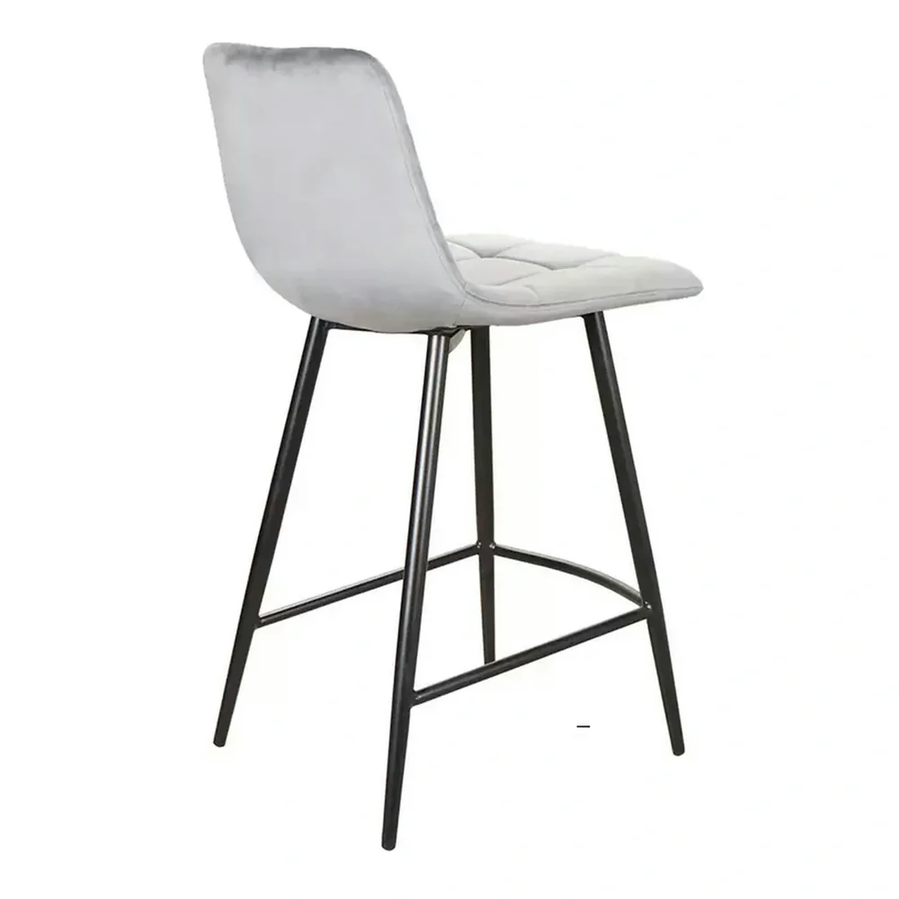 Scaun MILA H-2 VELVET – 43x40x87 cm, gri / negru mat, stofă catifelată / metal [4]
