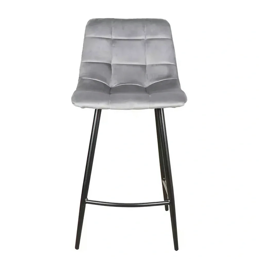 Scaun MILA H-2 VELVET – 43x40x87 cm, gri / negru mat, stofă catifelată / metal [3]